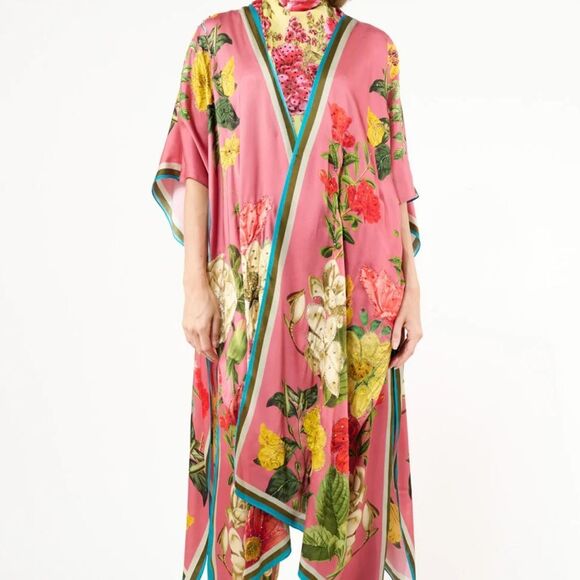 Aratta Silent Journey My Valentine Kimono Dusty Rose Floral ONE SIZE - Picture 1 of 6